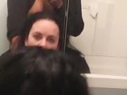 Banging a ultra kinky slut with in her bathroom